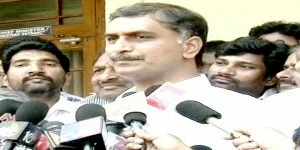 Harish Rao accused CM of looting Telangana lands